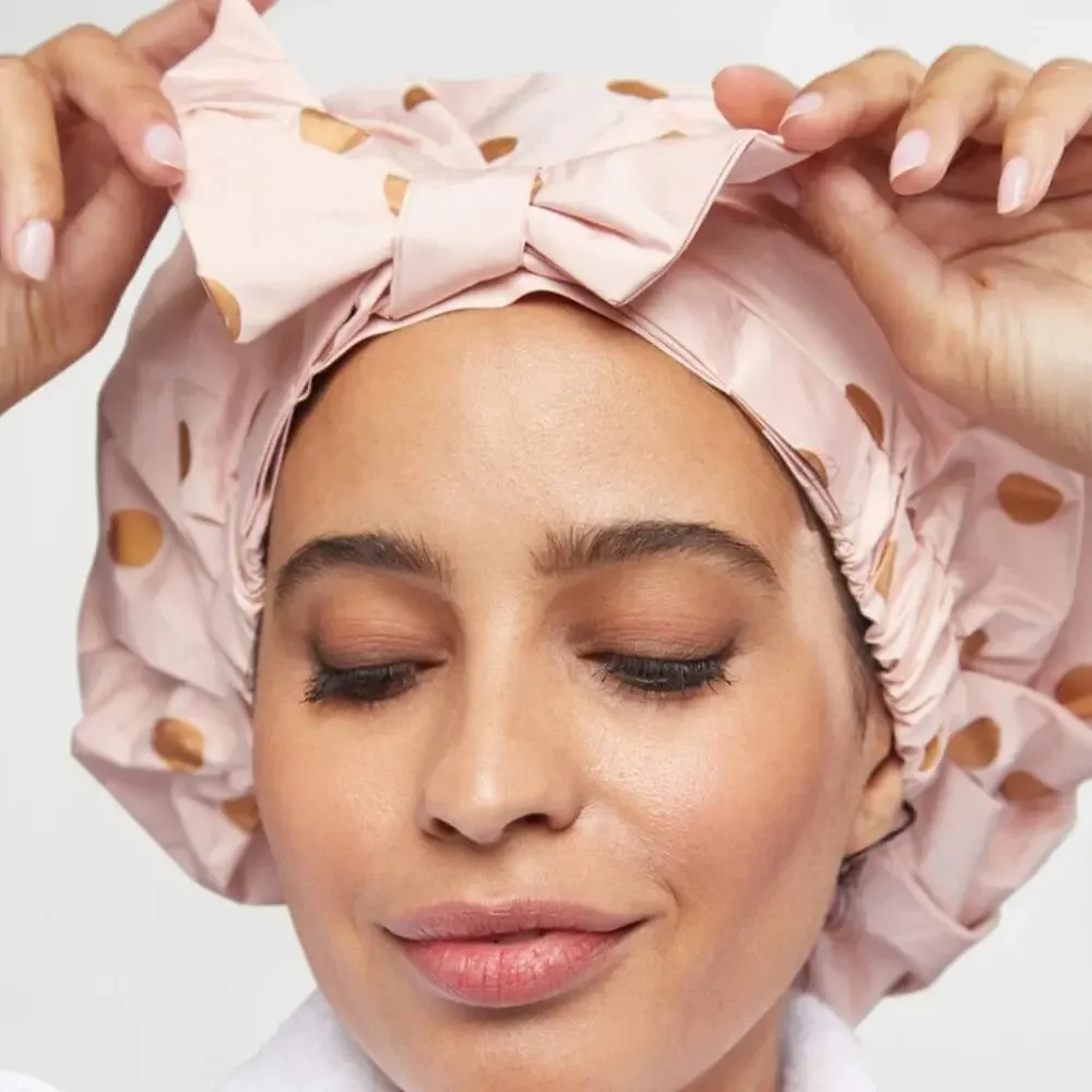 Kitsch Blush Dot Shower Cap NIB
